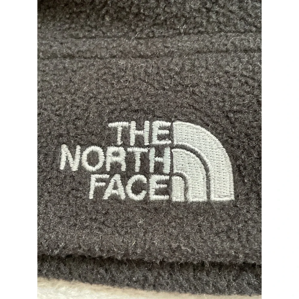 The North Face Black Polartec Fleece Beanie‎ Hat One Size Embroidered Logo